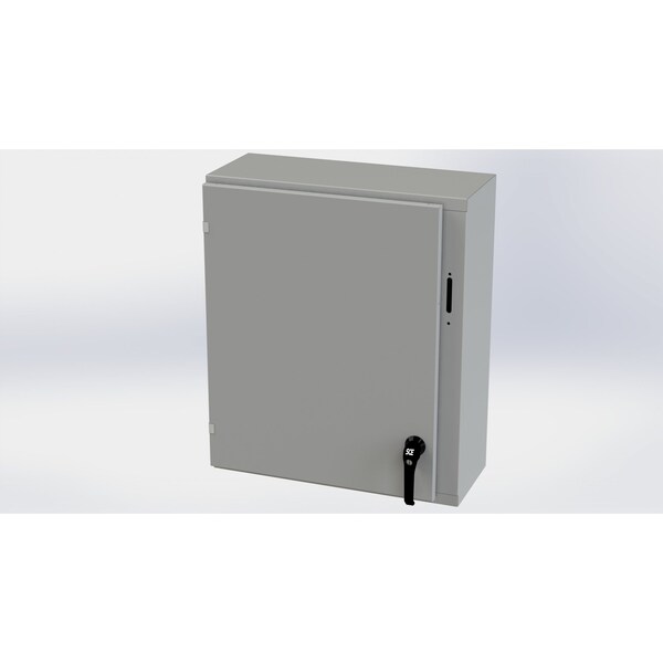 2 Point Latch with Padlock Handle Electrical Enclosures, 30 in H, 10 in D, 25.38 in W, Carbon Steel